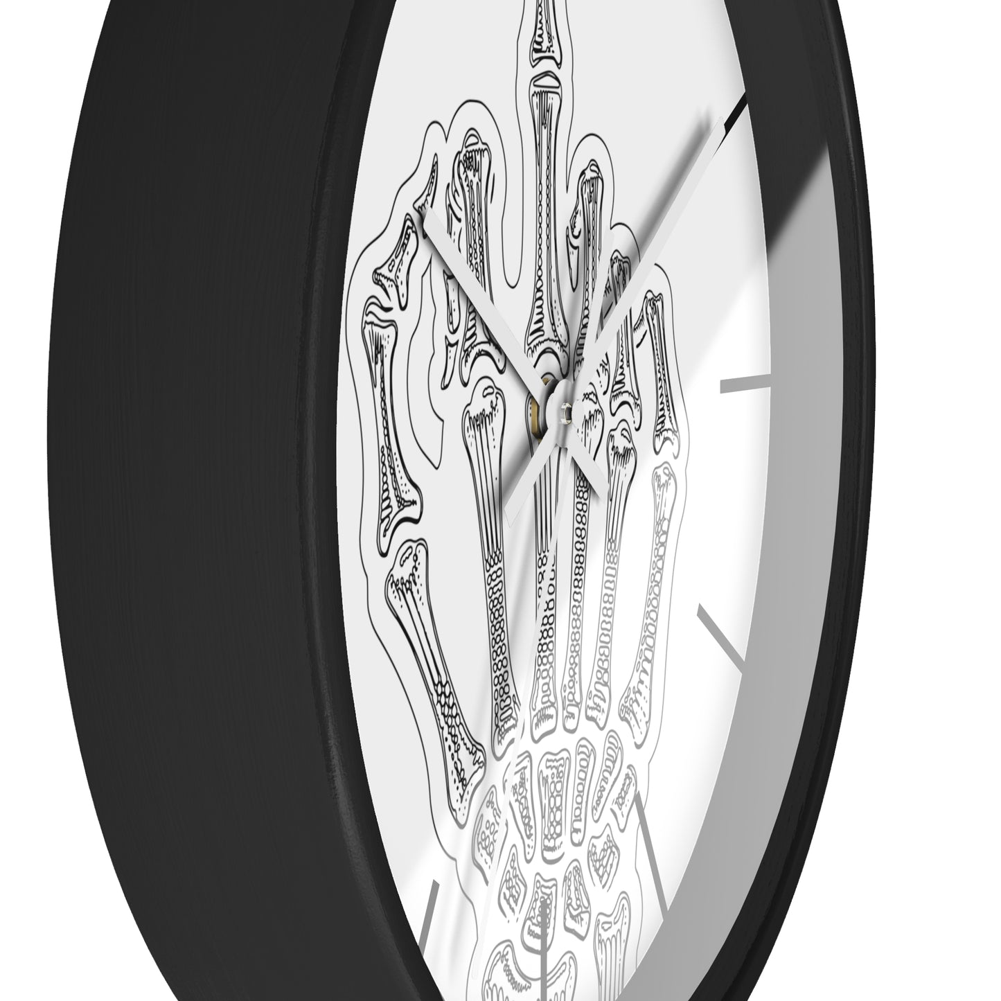 Spooky Skeleton Middle Finger Wall Clock