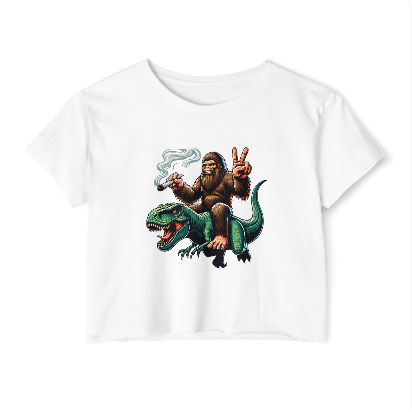 Bigfoot & T Rex Best Friends Women's Crop Top