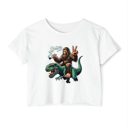 Bigfoot & T Rex Best Friends Women's Crop Top