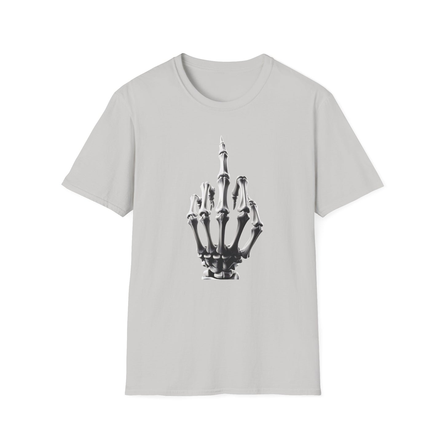 Skeleton Middle Finger T-Shirt — Edgy Gothic Graphic Tee