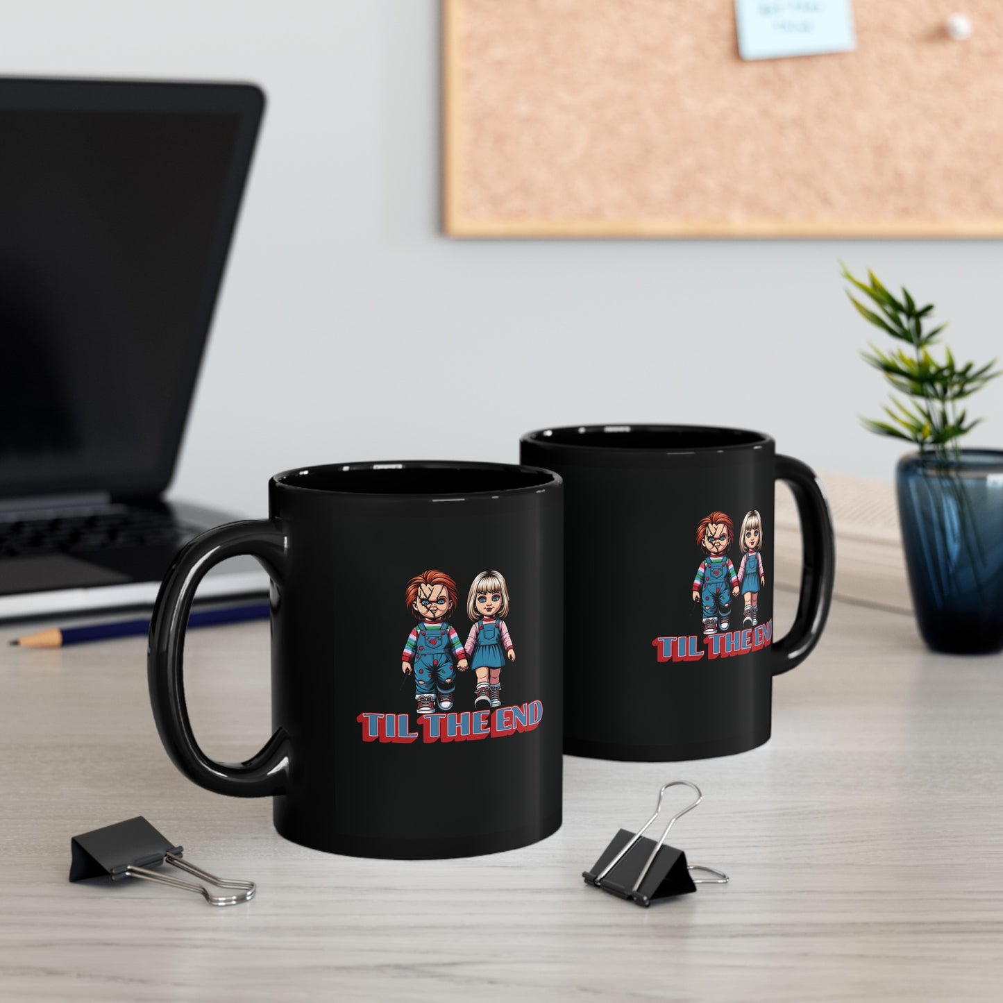 Til The End Horror Couple Black Coffee Tea Mug (11oz, 15oz)