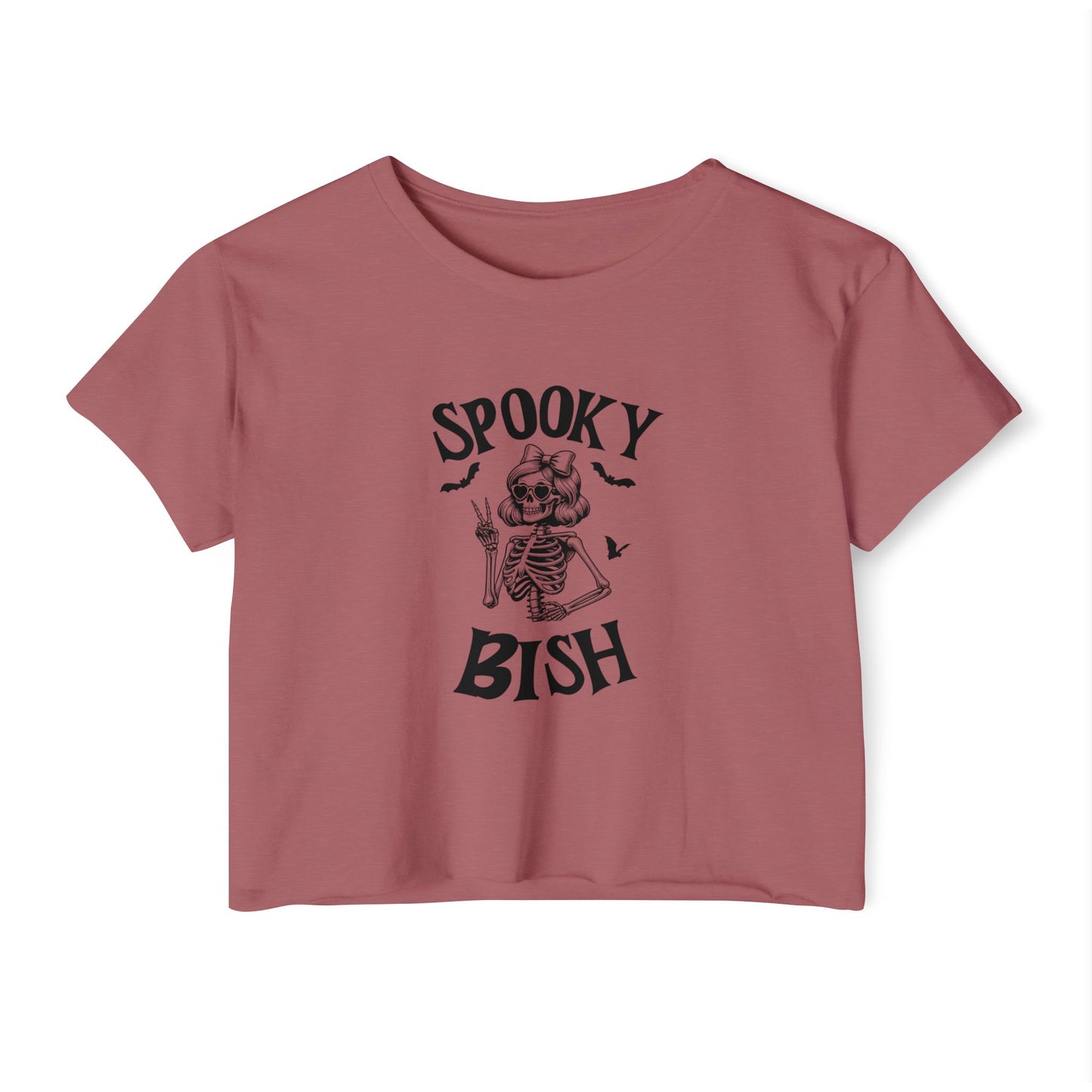 Spooky BISH Women's Festival Crop Top - Halloween Graphic Tee