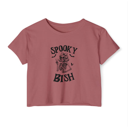 Spooky BISH Women's Festival Crop Top - Halloween Graphic Tee