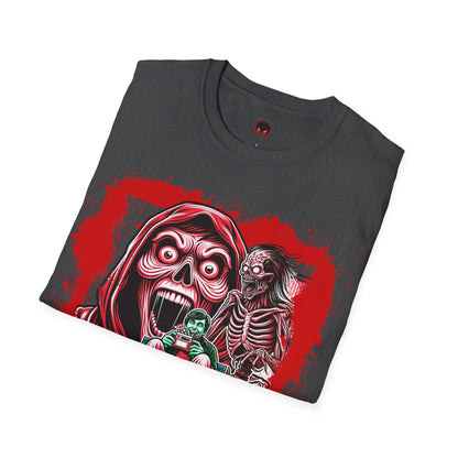 Horror Addict Creepy Skull Bloody Unisex Soft style T-Shirt Mens Womens