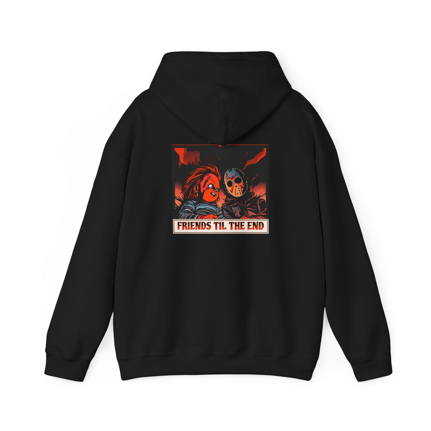 Hoodie - Friends Til The End Horror Movie Icon Friends Graphic Hoodie
