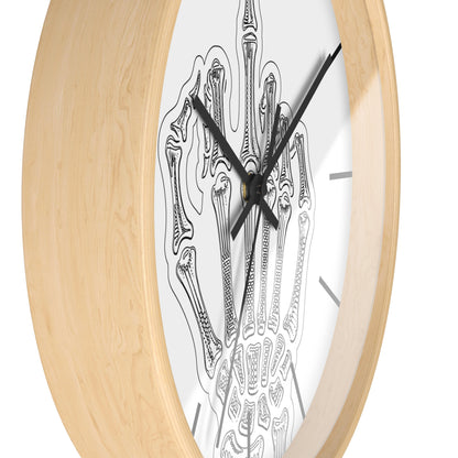 Spooky Skeleton Middle Finger Wall Clock