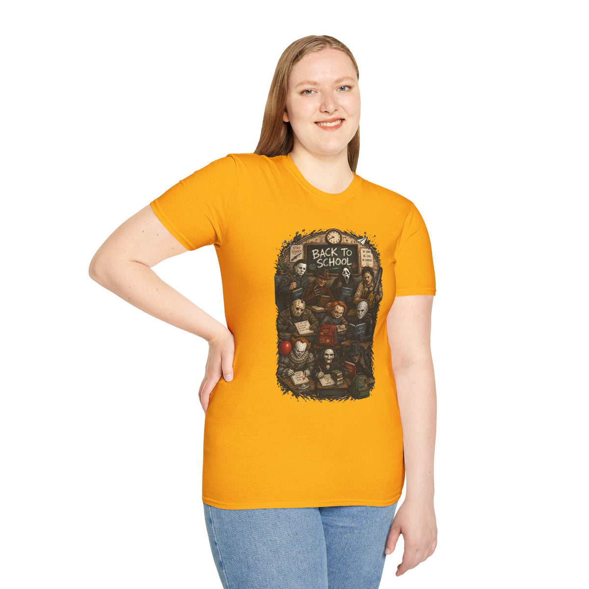 "Back to School" Horror Movie Character Class Portrait - T Shirt