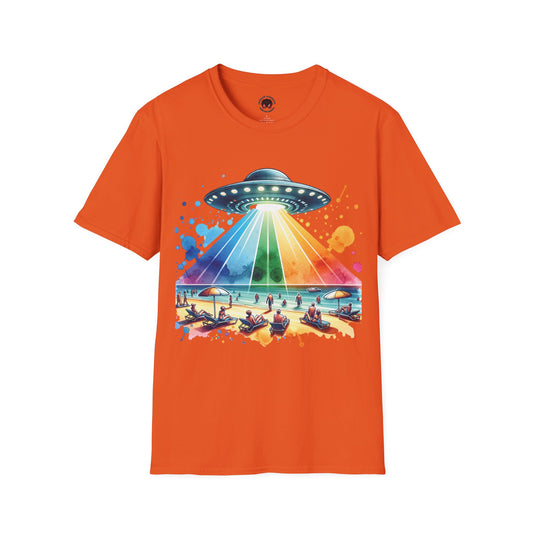 Summerween UFO Beach Day Unisex Soft Style T-Shirt