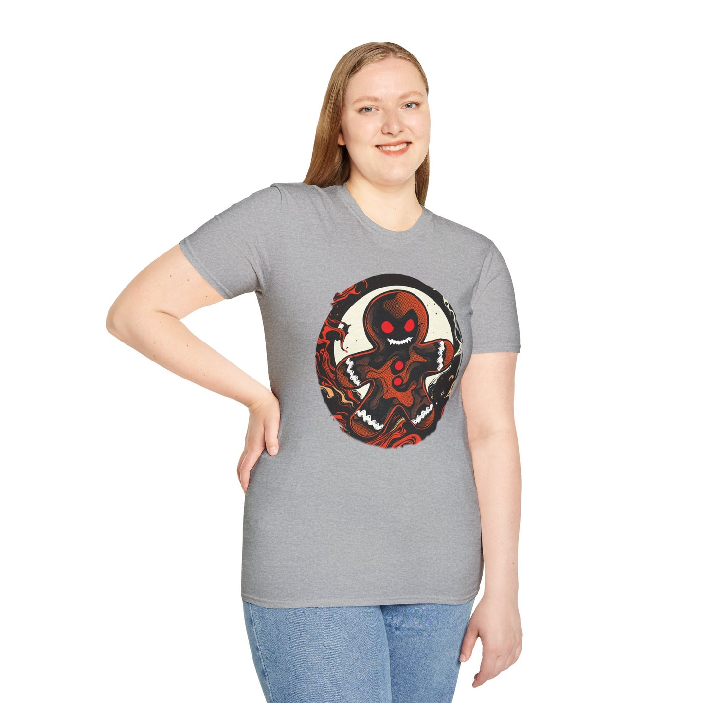 Evil Gingerbread T-Shirt – Spooky Holiday Horror Cookie Design