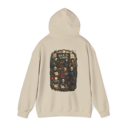 Horror Icons "Back to School" Hoodie — Vintage Movie Villains Graphic Sweatshirt