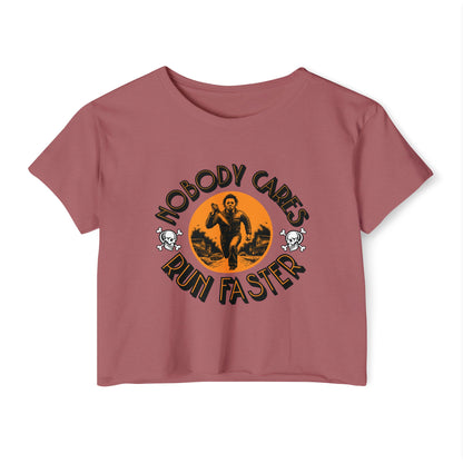Nobody Cares Run Faster Women's Festival Crop Top