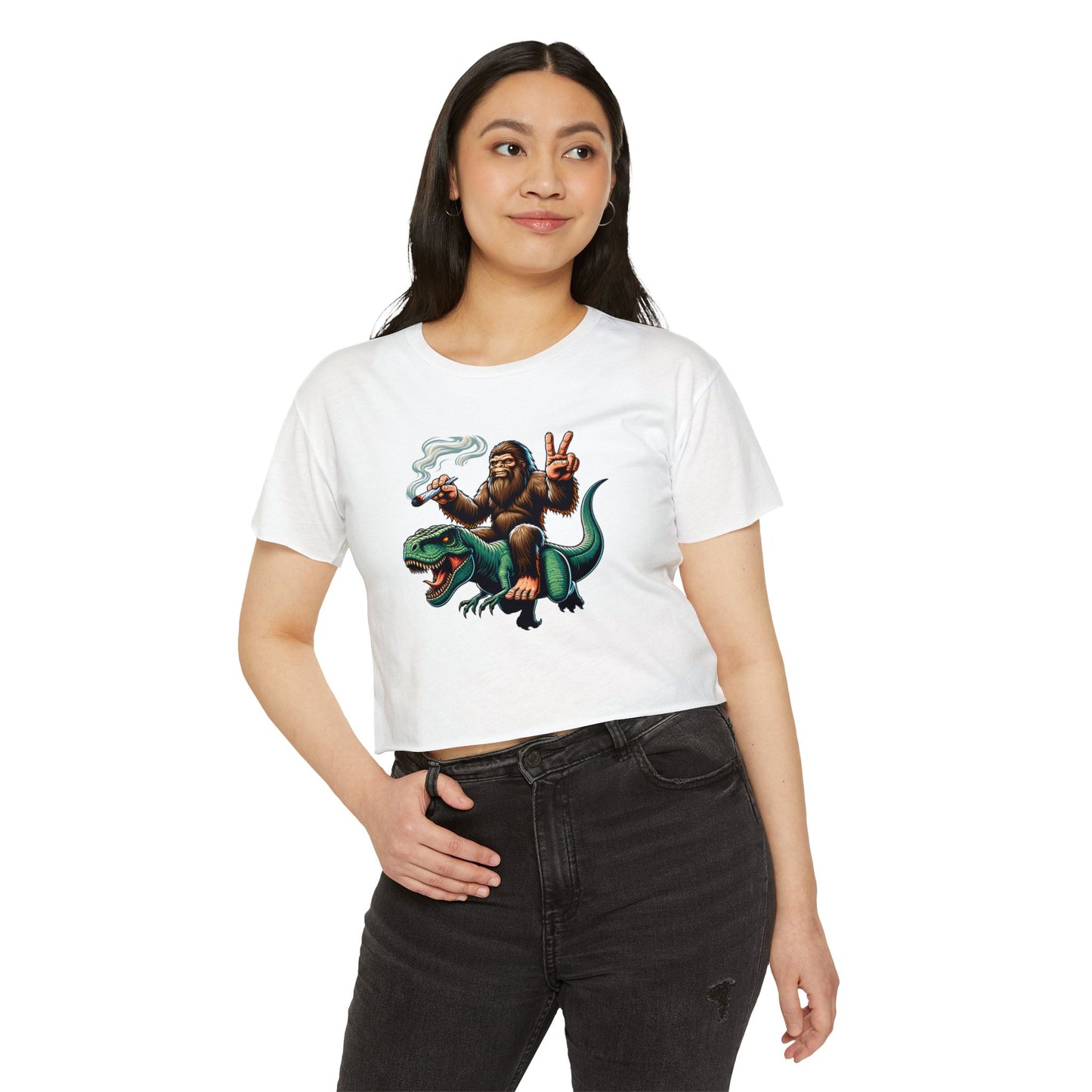 Bigfoot & T Rex Best Friends Women's Crop Top