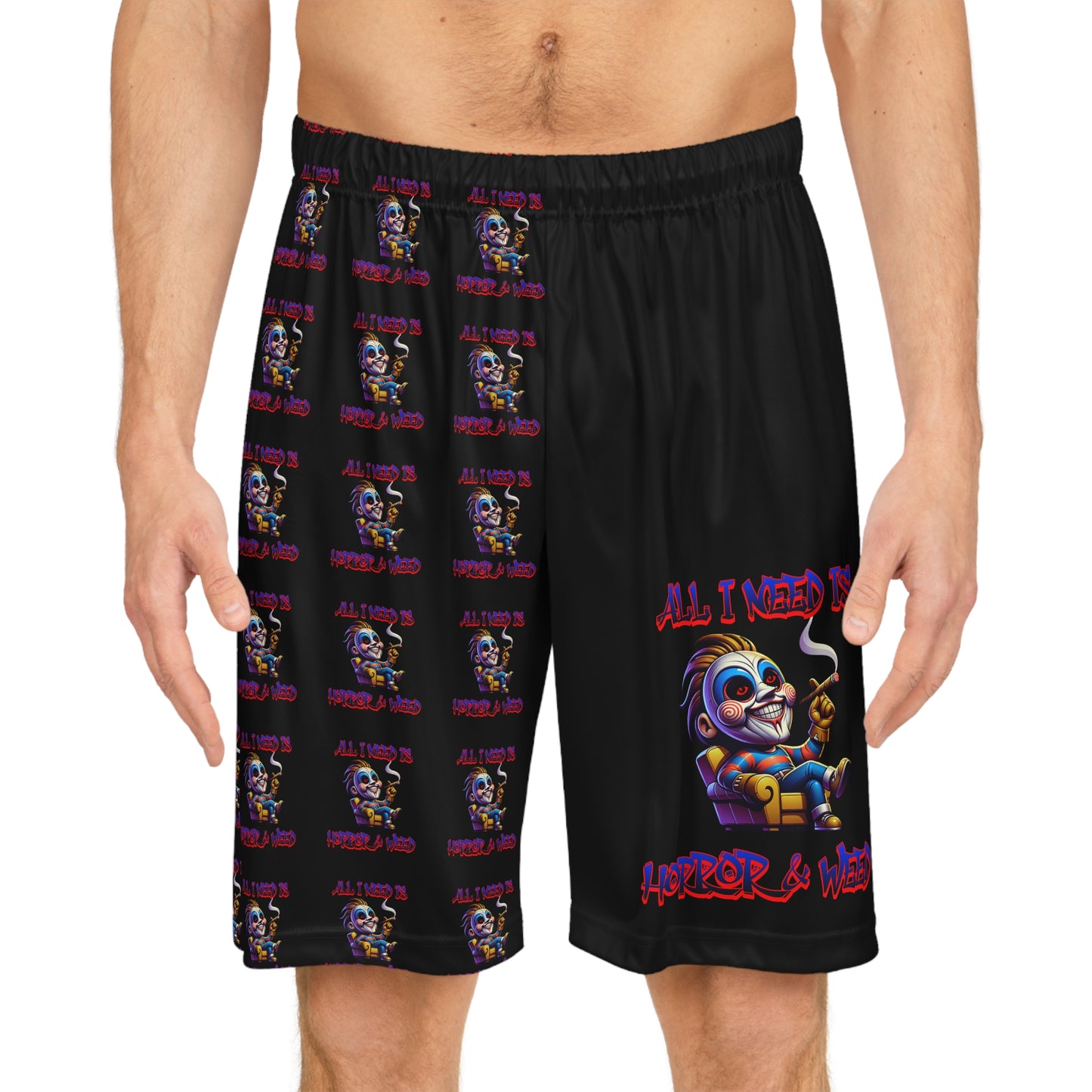 Basketball Shorts - Horror & Weed Fun Design