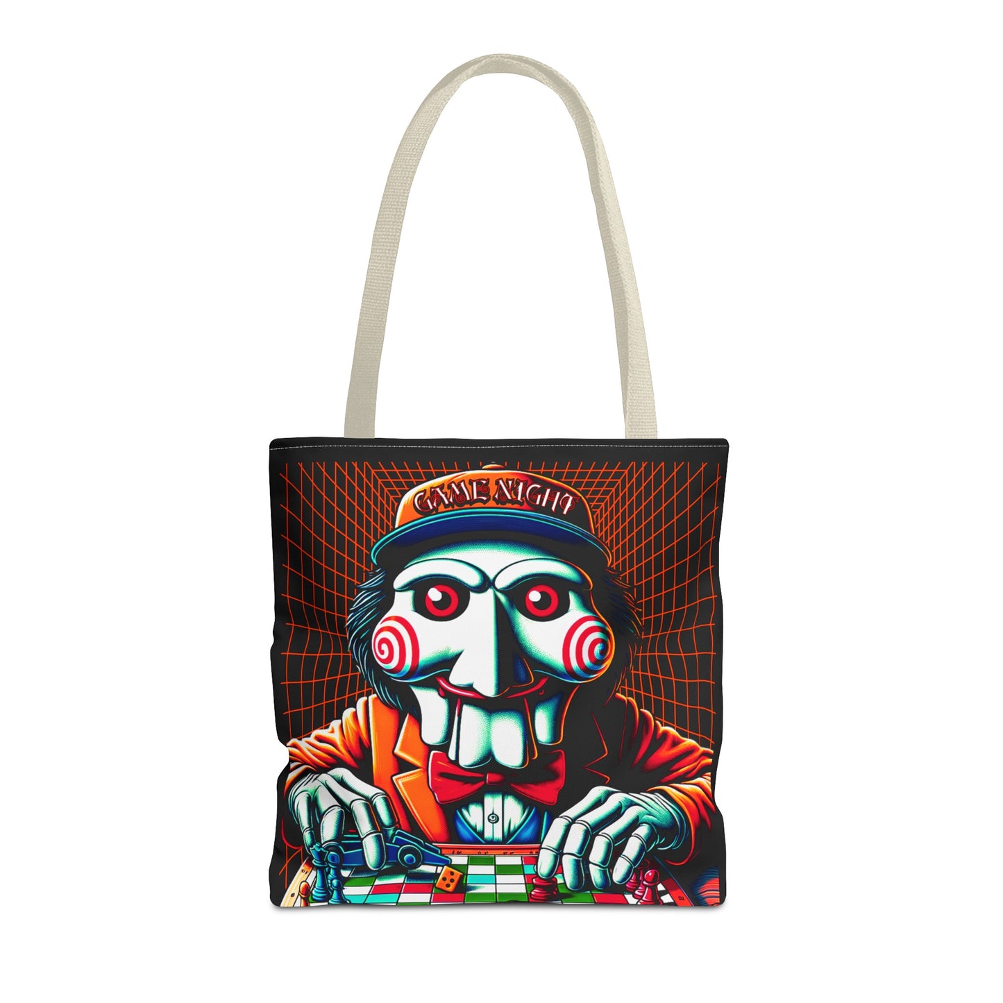 Game Night Billy Wearing A Hat The Puppet Playing Lunch Beach Gamer Carry Tote Bag (AOP) Horror Fun