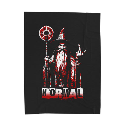Velveteen Plush Blanket - F*ck Normal! Wizard Middle Finger Design
