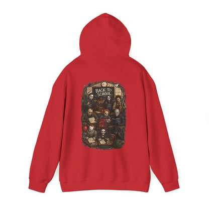 Horror Icons "Back to School" Hoodie — Vintage Movie Villains Graphic Sweatshirt