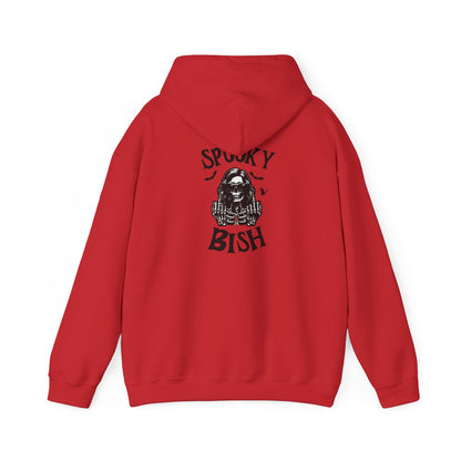 Spooky Bish Hoodie — Skeleton Finger and Sunglasses Design