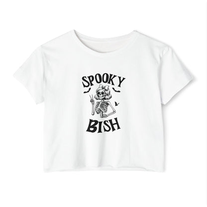 Spooky BISH Women's Festival Crop Top - Halloween Graphic Tee