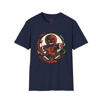 Evil Gingerbread T-Shirt – Spooky Holiday Horror Cookie Design