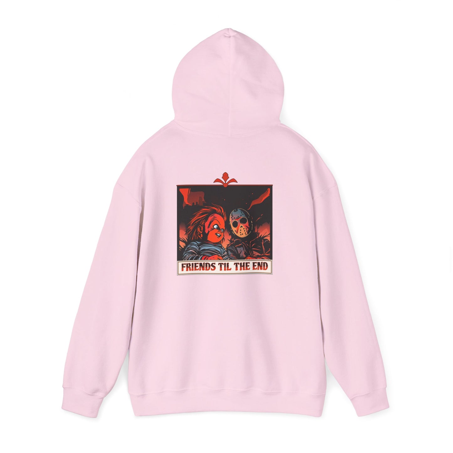 Hoodie - Friends Til The End Horror Movie Icon Friends Graphic Hoodie