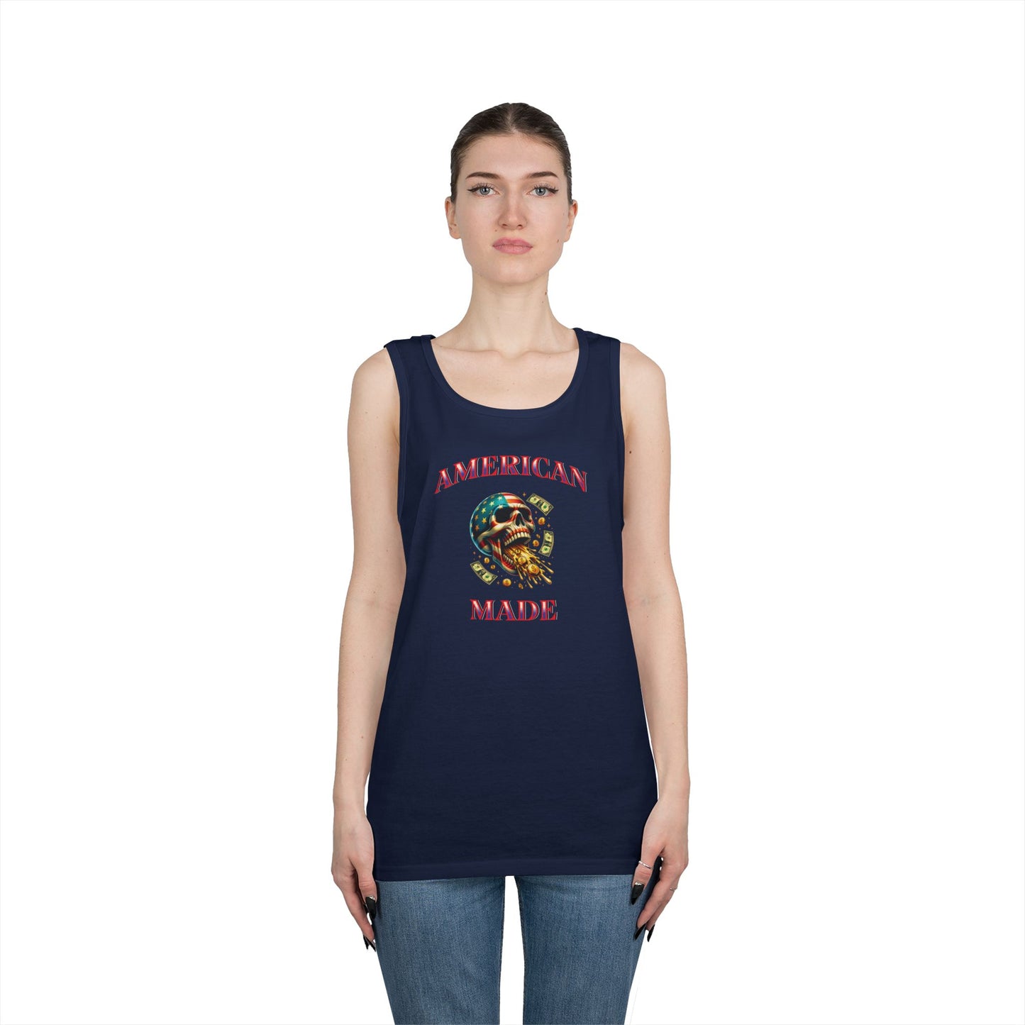 Tank Top - American Made Skull Money Design