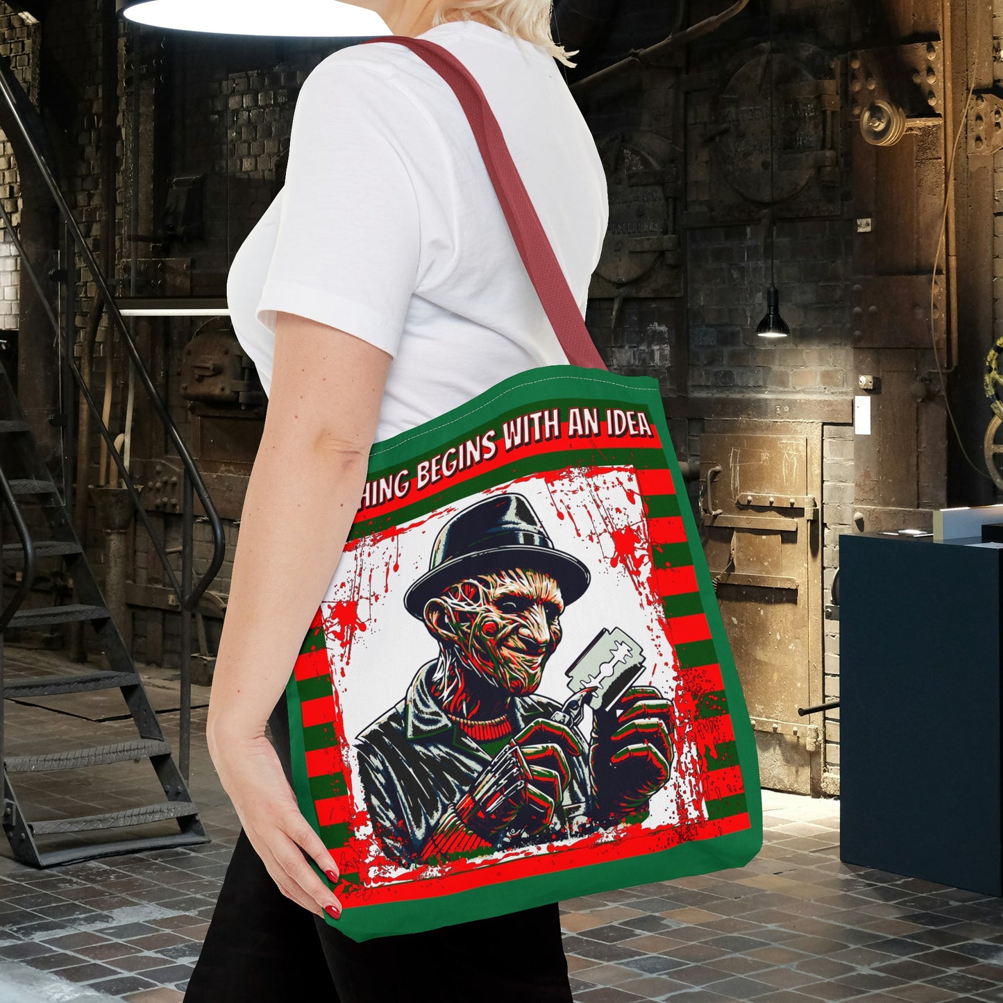 Horrorvational Everything Begins With An Idea Horror Inventor Tote Bag (AOP)