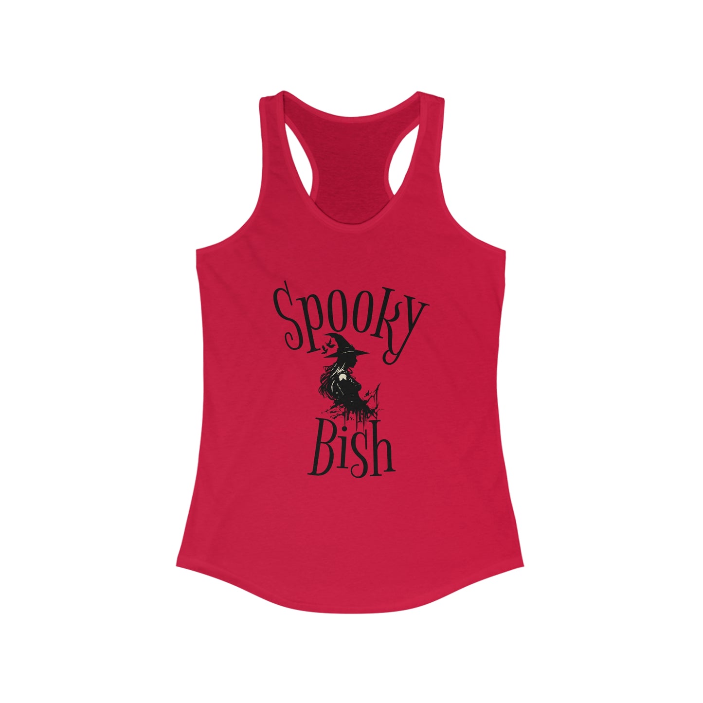 Spooky Bish Witch Women's Ideal Racerback Tank Top Shirt