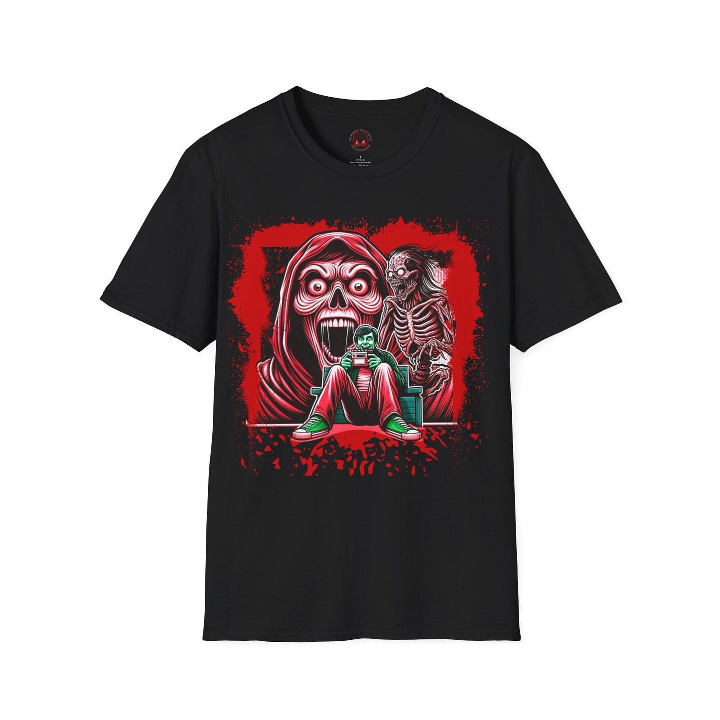 Horror Addict Creepy Skull Bloody Unisex Soft style T-Shirt Mens Womens