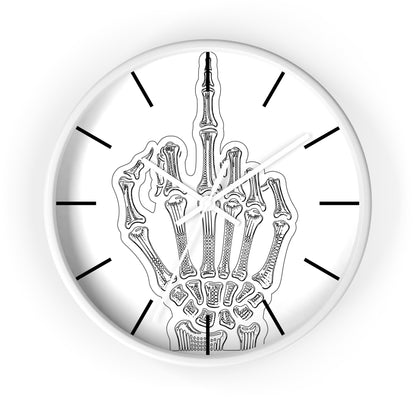 Spooky Skeleton Middle Finger Wall Clock