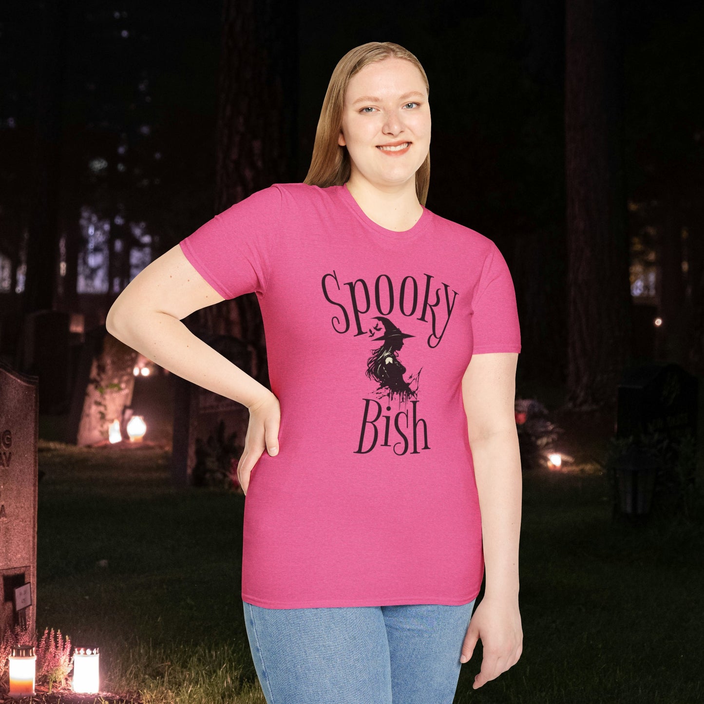 Spooky Bish Witch Gothic Unisex Softstyle T-Shirt Horror Fun