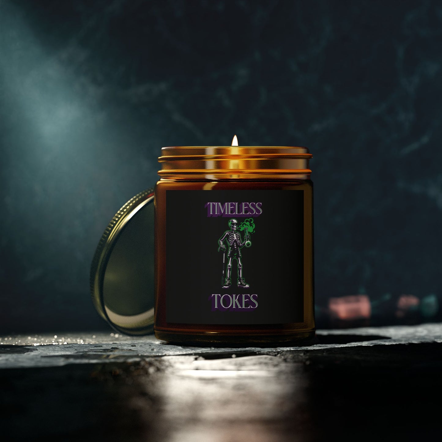 Scented Candle - Timeless Tokes Skeleton 420 Design (4oz, 9oz)