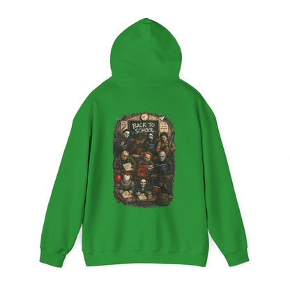 Horror Icons "Back to School" Hoodie — Vintage Movie Villains Graphic Sweatshirt