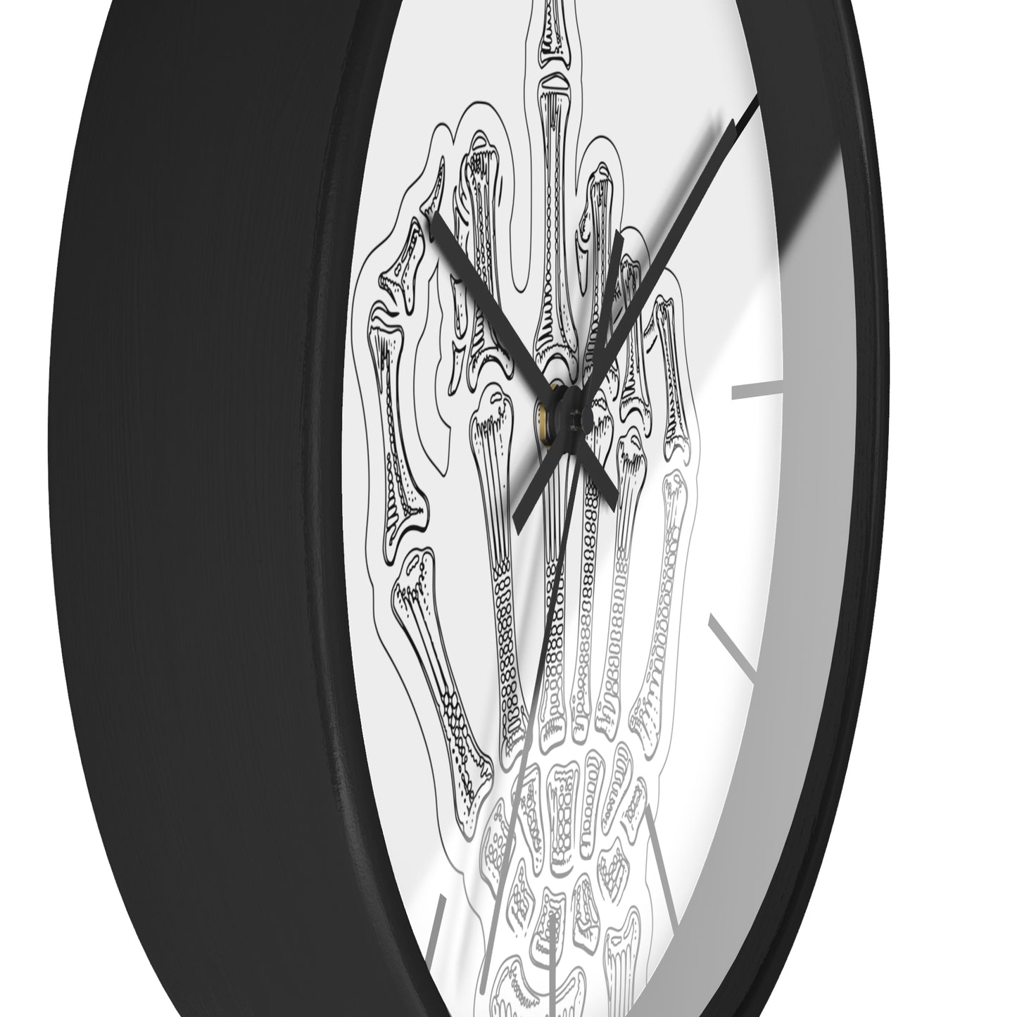 Spooky Skeleton Middle Finger Wall Clock