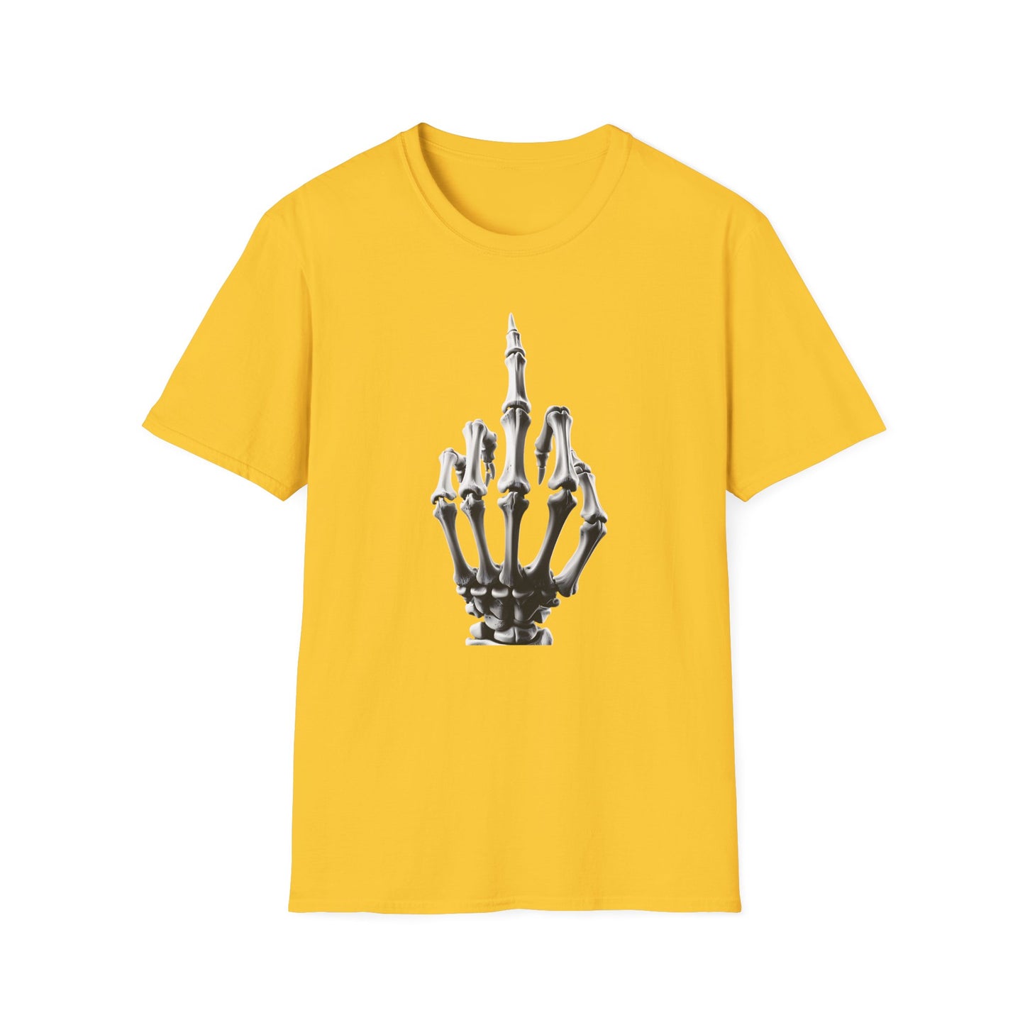Skeleton Middle Finger T-Shirt — Edgy Gothic Graphic Tee
