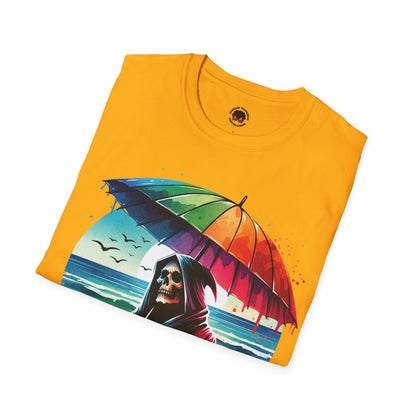 Summerween Pride Grim Reaper Beach Day Unisex Soft style T-Shirt