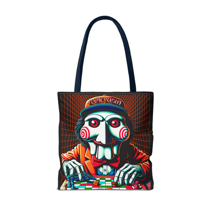 Game Night Billy Wearing A Hat The Puppet Playing Lunch Beach Gamer Carry Tote Bag (AOP) Horror Fun