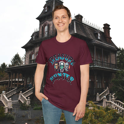 Treasure Hunter Soft Style T-Shirt Horror Collector Dracula, Frankenstein, Mummy, Wolfman style Universal Monsters