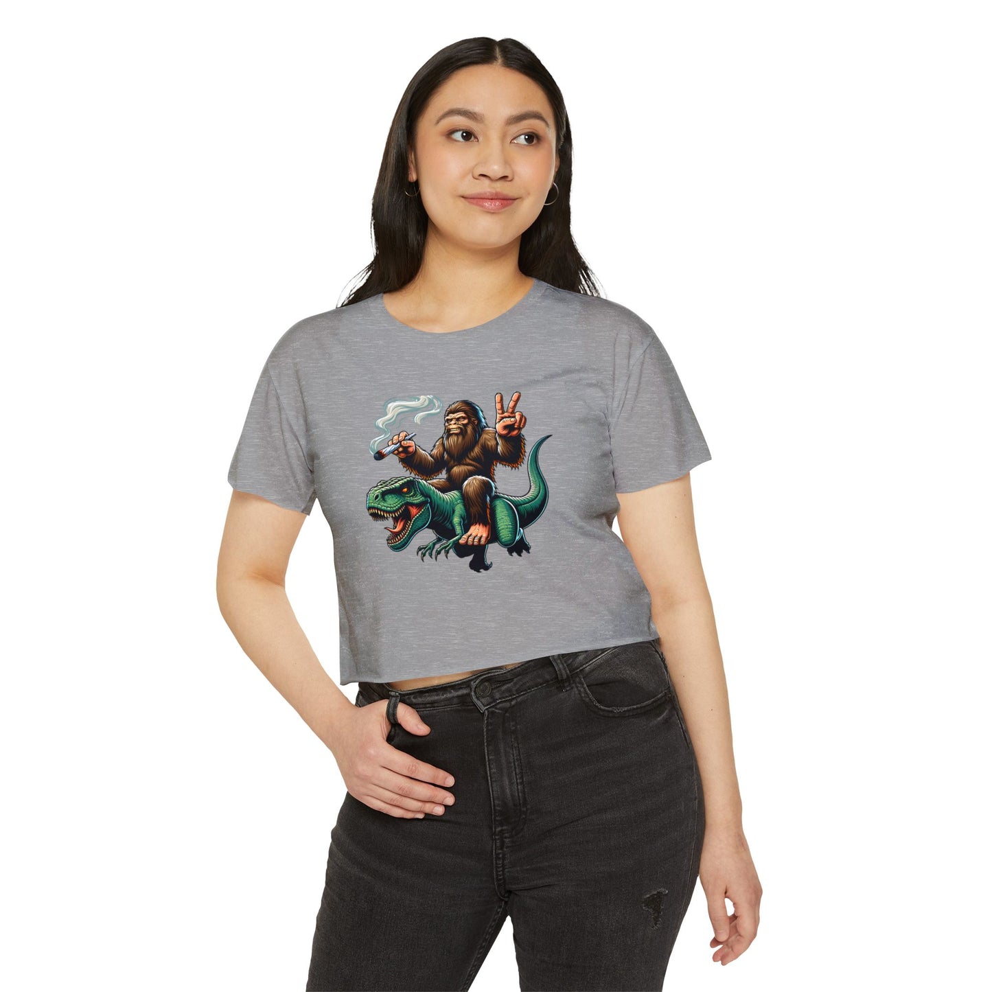 Bigfoot & T Rex Best Friends Women's Crop Top