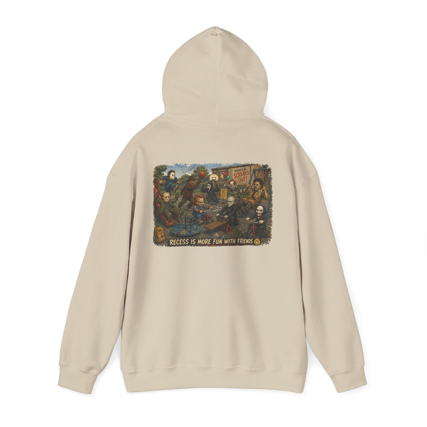 Horror Icons Illustration “Recess Is More Fun With Friends” - Hoodie