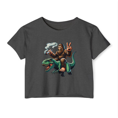 Bigfoot & T Rex Best Friends Women's Crop Top