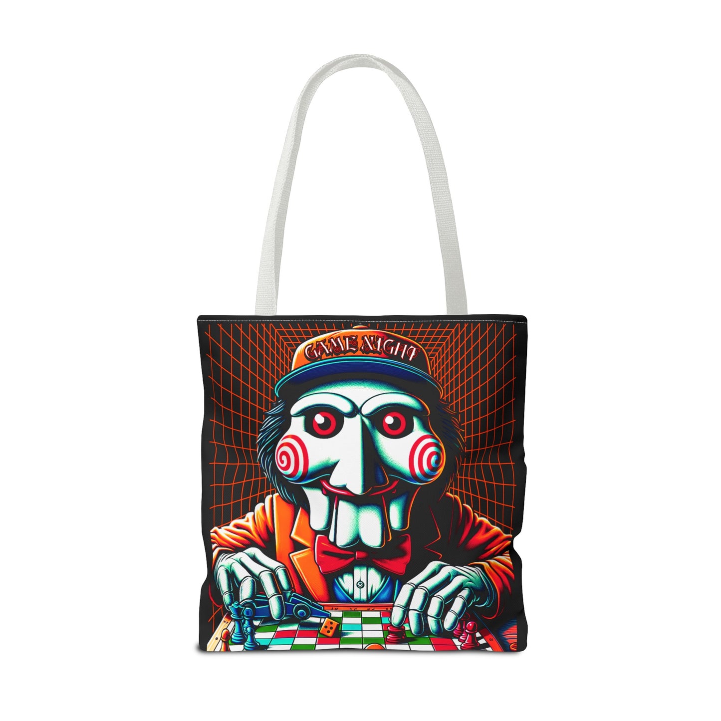 Game Night Billy Wearing A Hat The Puppet Playing Lunch Beach Gamer Carry Tote Bag (AOP) Horror Fun