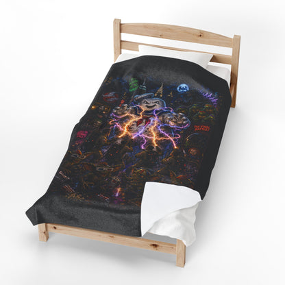 80's Retro Horror Movie Plush Blanket Throw for Fans
