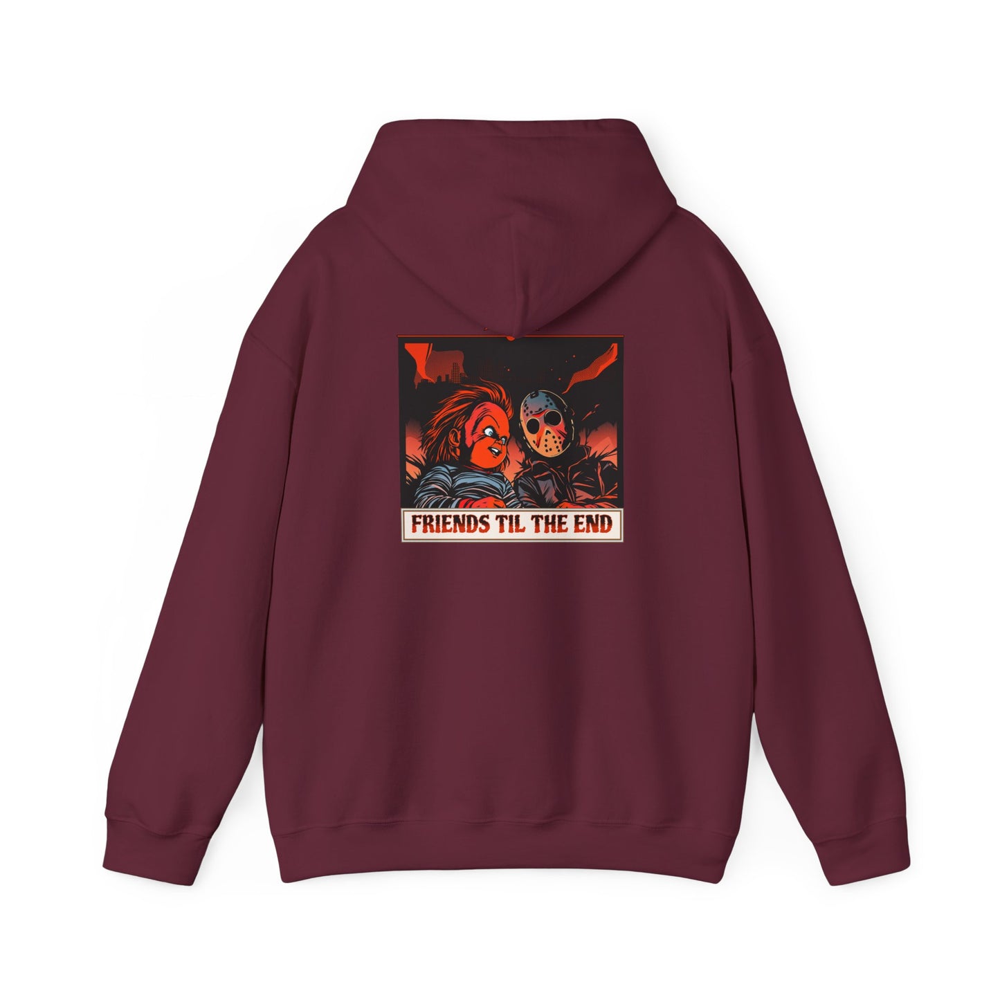 Hoodie - Friends Til The End Horror Movie Icon Friends Graphic Hoodie