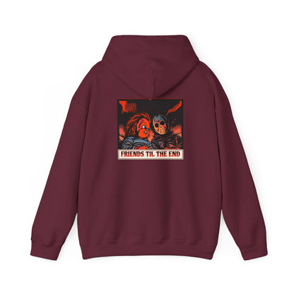 Hoodie - Friends Til The End Horror Movie Icon Friends Graphic Hoodie