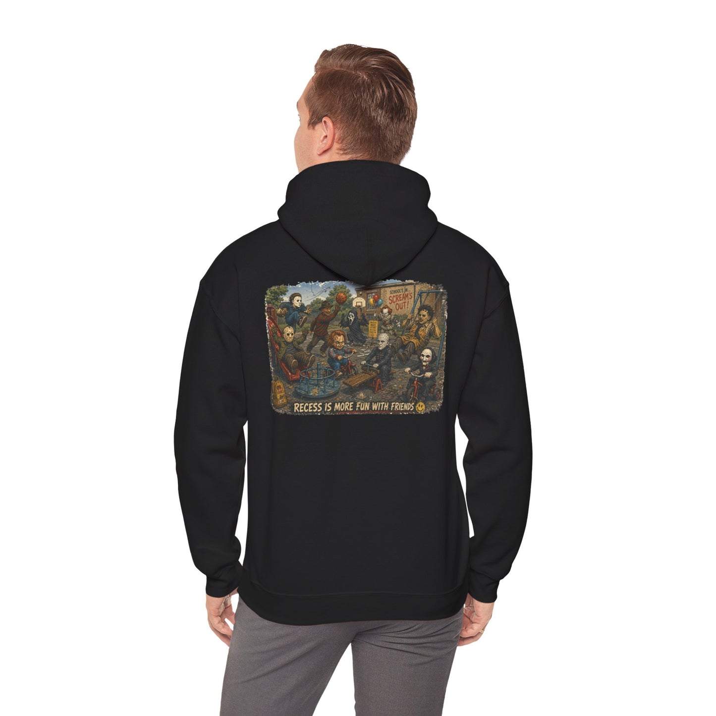Horror Icons Illustration “Recess Is More Fun With Friends” - Hoodie