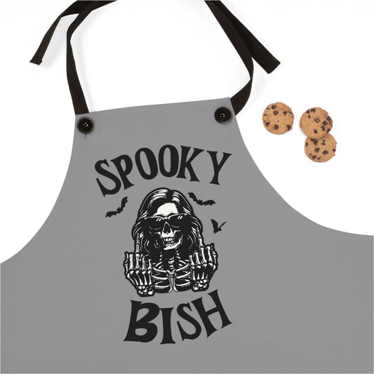 Spooky Bish Middle Fingers With Sunglasses Skeleton Gothic Horror BBQ Cooking Apron (AOP)