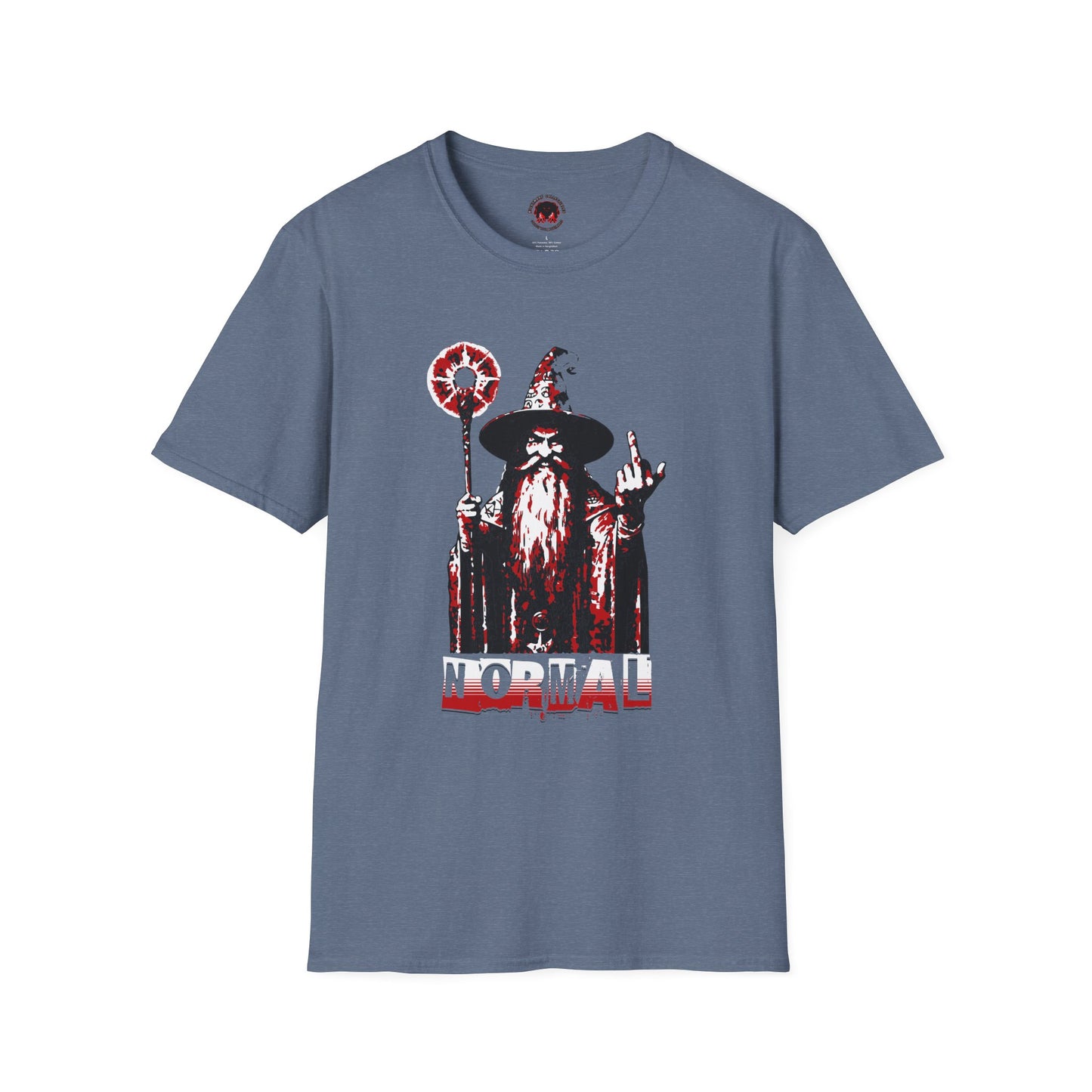 Unisex Soft Style T-Shirt - F*ck Normal Middle Finger Wizard Design