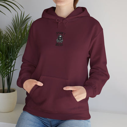 Spooky Bish Hoodie — Skeleton Finger and Sunglasses Design