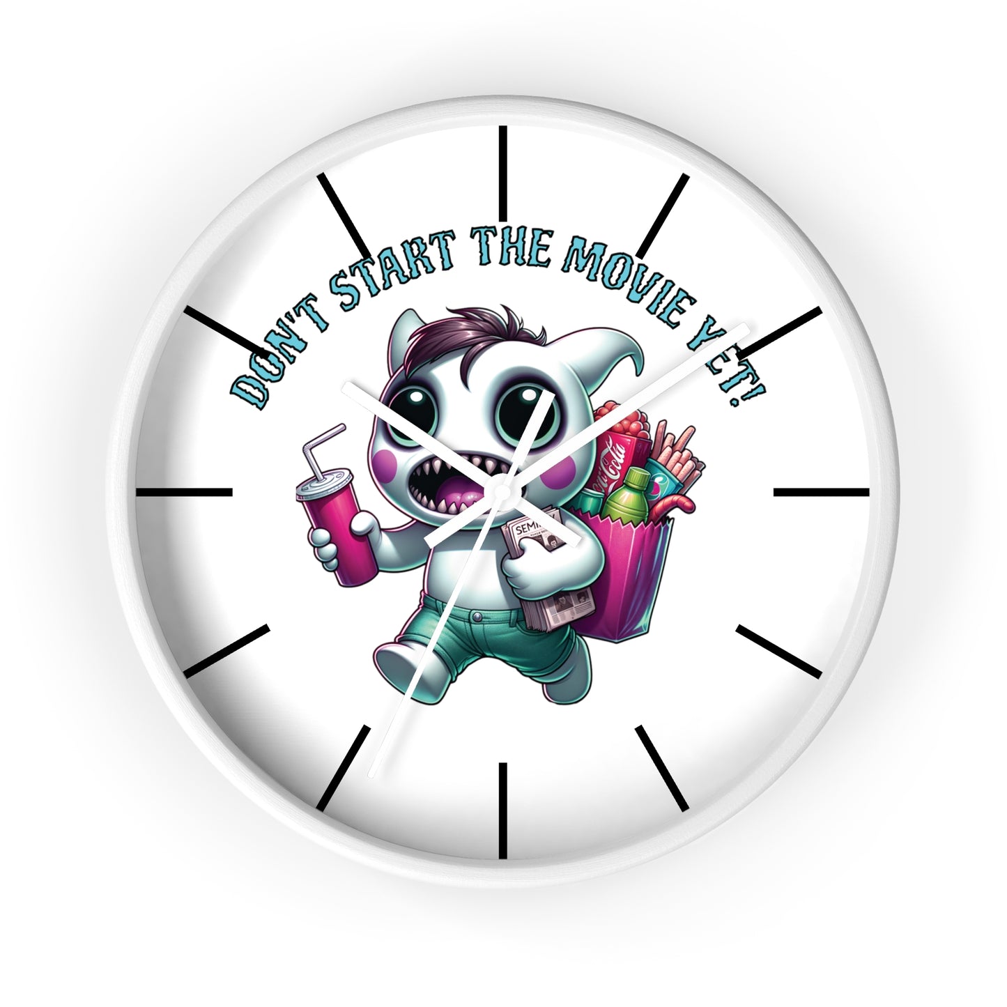 Summerween Don't Start The Movie Cute Monster Wall Clock