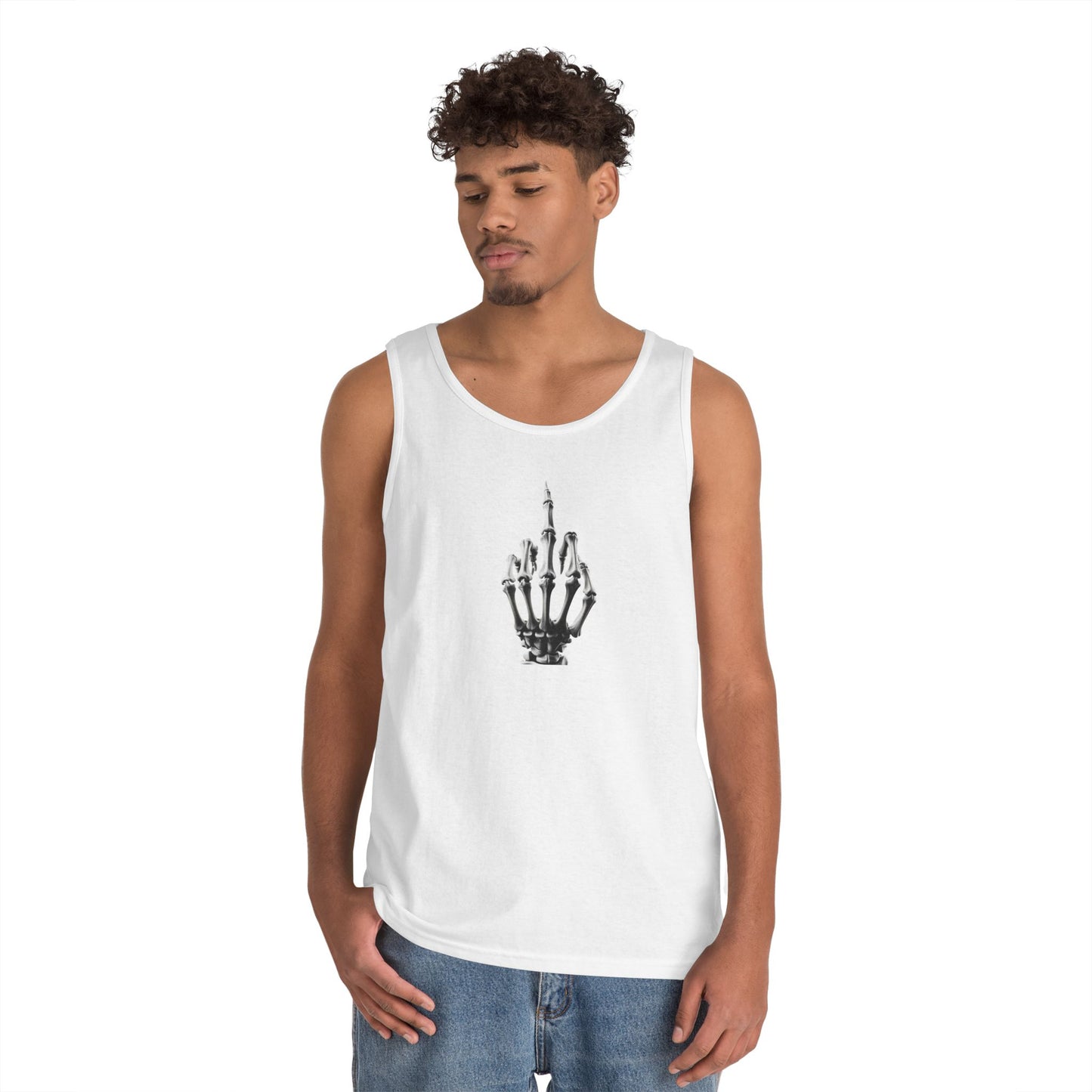 Skeleton Hand Middle Finger Tank Top – Edgy Skull Finger